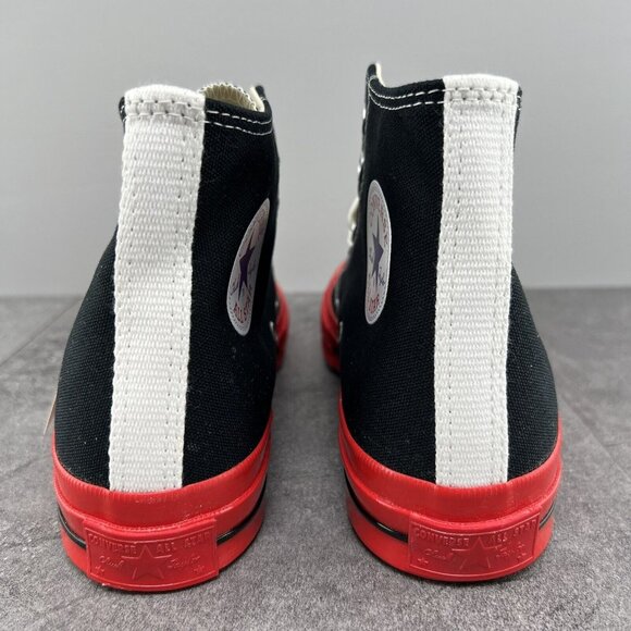 Converse Chuck Taylor All Star 70 Hi Comme Des Garcons Size 10 Mens Black Red - Picture 3 of 9